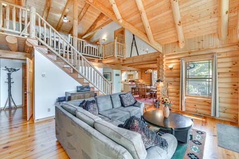 Lakefront Corinth Log Home: Private Dock, Fire Pit House in Great Sacandaga Lake