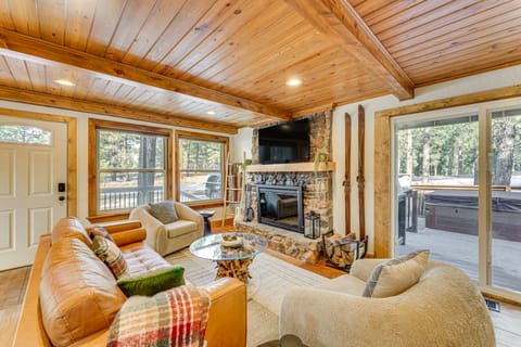 Hot Tub + Fireplace: Cozy Angel Fire A-Frame Cabin House in Angel Fire