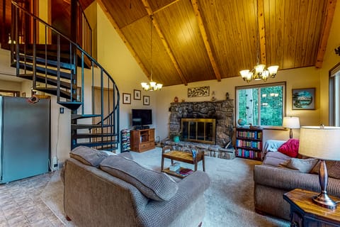 Deck & Mtn Views! Family A-Frame Cabin Near Stream House in Bailey
