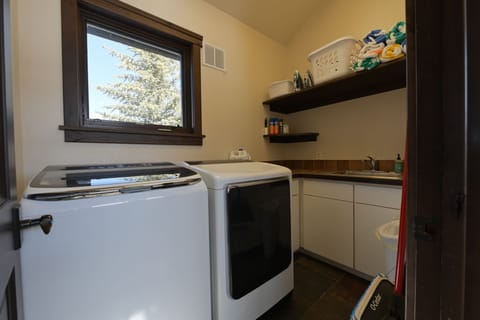 There is a large washer and dryer in the laundry room plus lots of extras