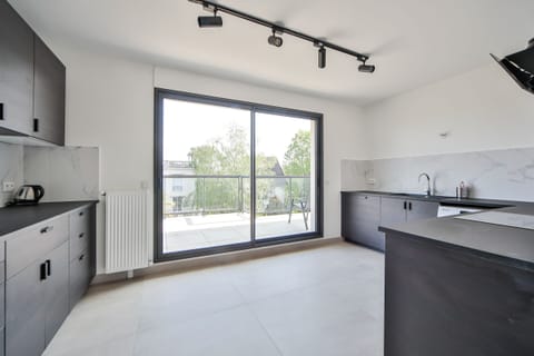 Deluxe Apartment, Balcony | Private kitchen