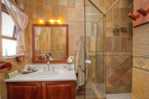 Executive King Room with shower | Bathroom | Free toiletries, hair dryer, towels