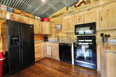 Fully stocked including microwave, dishwasher, stove and fridge.