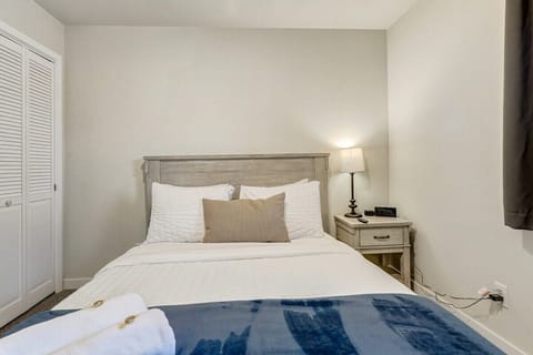 Experience the ultimate relaxation in our cozy bedroom, complete with a smart TV for your entertainment and comfort.