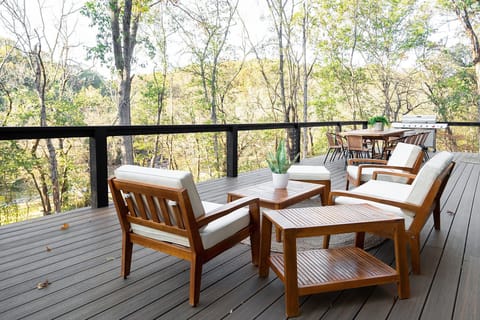 Sitting area on the upstairs deck. 