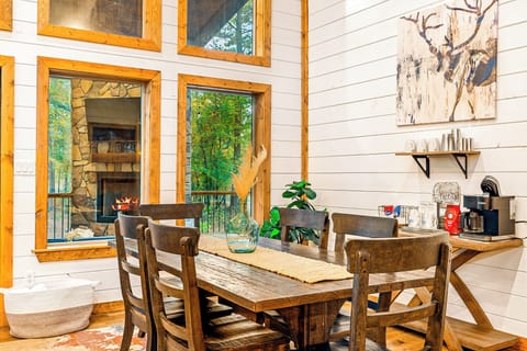 [DINING AREA} Our dining table seats 6 comfortably