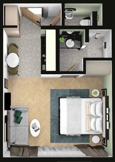 Studio, 1 King Bed with Sofa bed | Floor plan