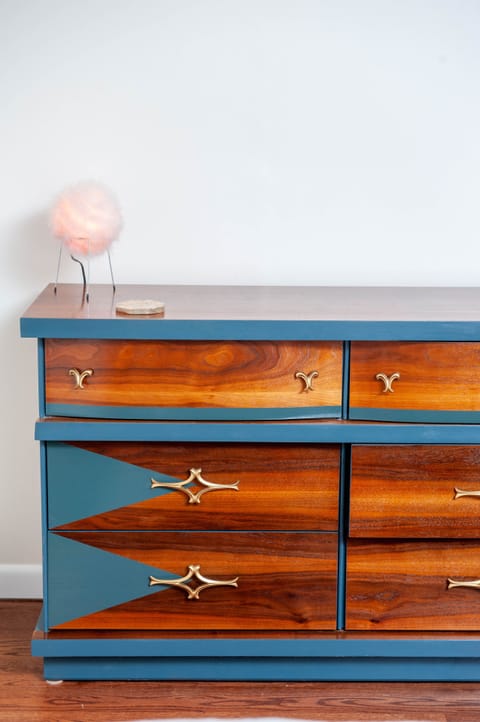 Custom restored dresser in bedroom 1. 