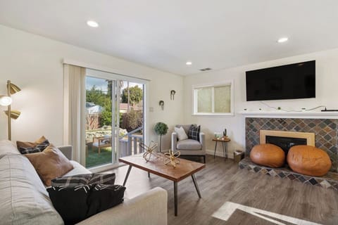Our cozy living room with a 50" smart TV.
