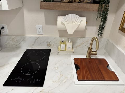 2 burner stove with kitchen essentials to cook!