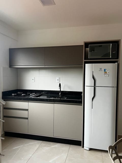 Apartment | Private kitchen | Full-size fridge, microwave, cookware/dishes/utensils