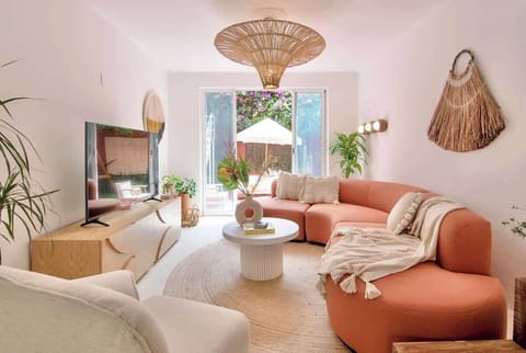 Living room with 70" TV