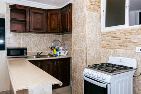 Family Apartment, 2 Bedrooms, Ground Floor | Private kitchen | Fridge