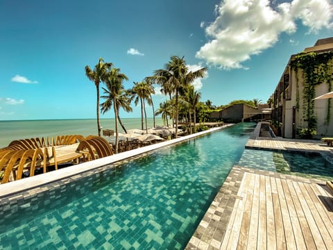 Indoor pool, outdoor pool, sun loungers