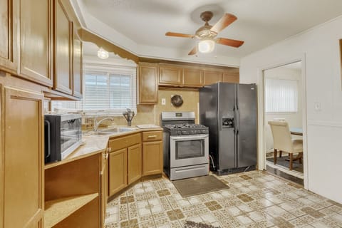 Floor, Indoors, Flooring, Kitchen, Ceiling Fan