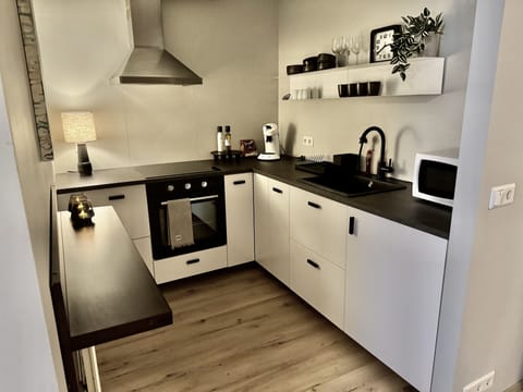 Standard Apartment | Private kitchen | Fridge, microwave, oven, coffee/tea maker