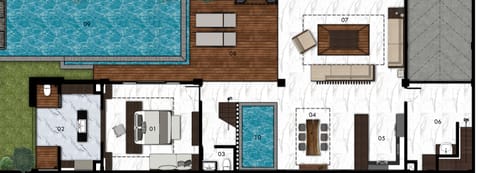 Three Bedrooms Grand Suite Villa | Floor plan