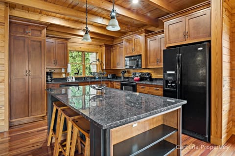 Large kitchen island with seating for 3