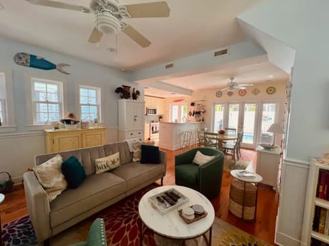 Unwind in the bright living room.