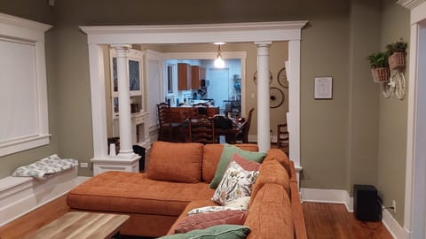 Open concept living room, dining room and kitchen