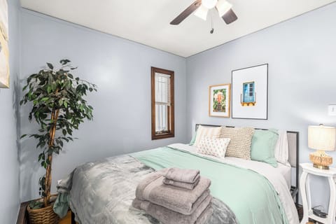 The bedroom is the perfect place to relax and unwind after a long day of exploring.