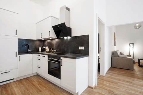 City Apartment, 1 Queen Bed with Sofa bed, Non Smoking | Private kitchen | Stovetop, dishwasher, espresso maker, electric kettle