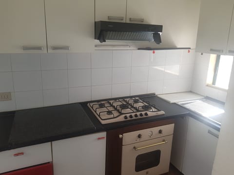 Apartment | Private kitchen | Full-size fridge, oven, stovetop, cookware/dishes/utensils