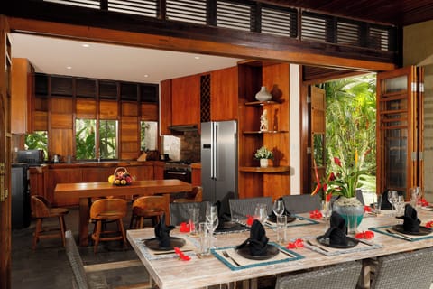 5 Bedroom Beachfront Pool Villa | Private kitchen | Electric kettle, toaster, cookware/dishes/utensils, dining tables