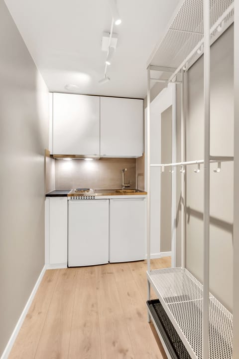 Studio apartment | Private kitchen | Mini-fridge, oven, stovetop, electric kettle