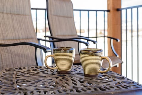Begin your mornings with a serene coffee moment on the deck, overlooking the majestic mountains.