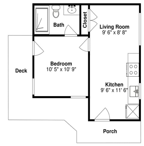 Cabin, 2 Queen Beds, Balcony, Mountain View (Unit 3) | Floor plan