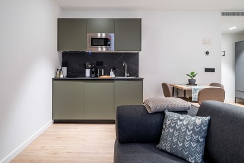 Studio with sofa bed | Private kitchen | Fridge, microwave, stovetop, espresso maker