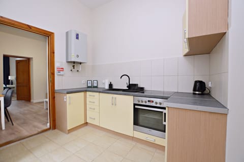 Apartment | Private kitchen | Fridge, oven, stovetop, cookware/dishes/utensils