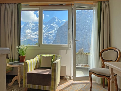 Single room with Eiger mountain view | View from room