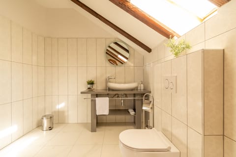 Family Suite | Bathroom | Shower, free toiletries, hair dryer, bathrobes