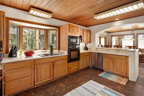 Indoors, Kitchen, Hardwood, Stained Wood, Microwave