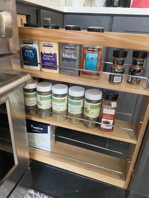 Basic spices provided for the chef.