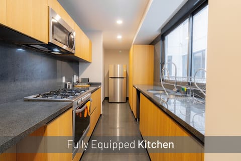 Superior Apartment, 3 Bedrooms, Balcony | Private kitchen | Full-size fridge, microwave, oven, electric kettle