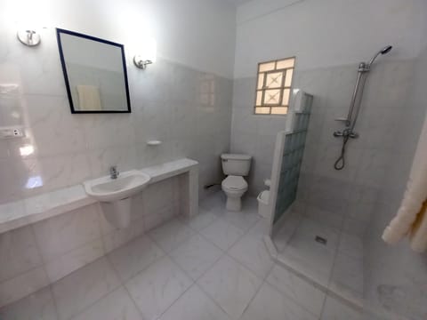 Comfort Triple Room | Bathroom | Shower, rainfall showerhead, hair dryer, towels