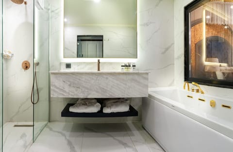 Exclusive Room | Bathroom | Free toiletries, hair dryer, slippers, towels