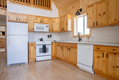 Full kitchen stocked with all the cooking essentials