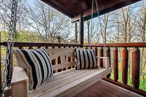 Cute swing on the back deck