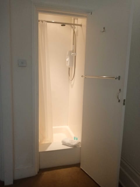 Split Level Double Studio | Bathroom | Shower, hair dryer, towels