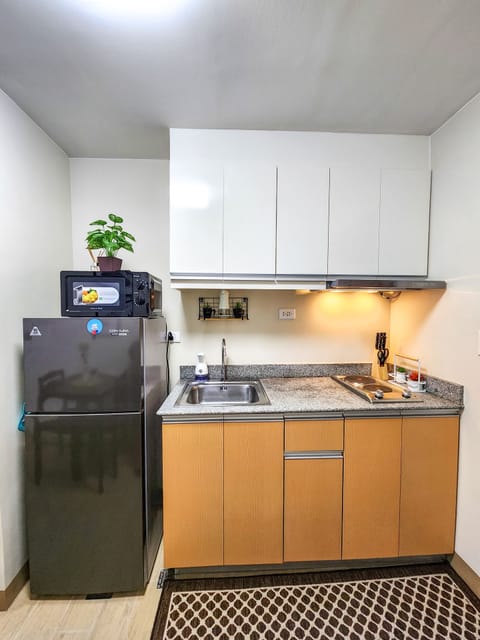 Standard Studio, 1 Queen Bed, City View | Private kitchen | Fridge, microwave, stovetop, electric kettle