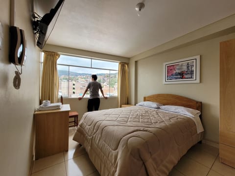 Basic Double Room, 1 Queen Bed, Balcony, Park View | Hypo-allergenic bedding, desk, laptop workspace, free WiFi