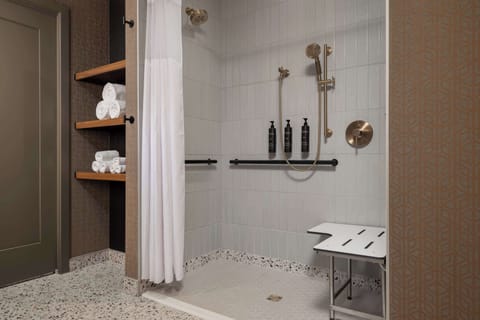 Room, 2 Queen Beds, Accessible (Mobility, Roll-In Shower) | Bathroom shower