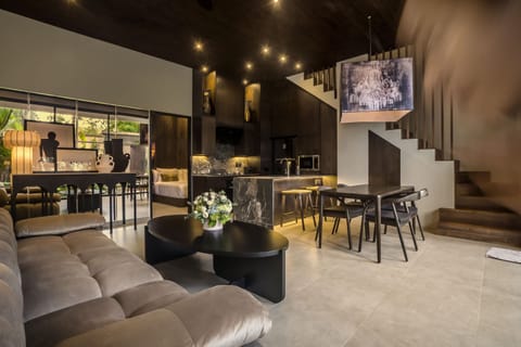 Deluxe Villa, 2 Bedrooms, Private Pool, Pool View | Living area | 32-inch Smart TV with digital channels