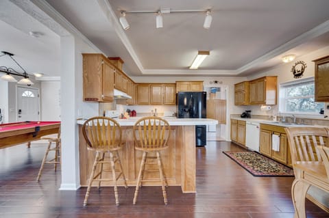 Large Kitchen, Dining Room, and Game Room