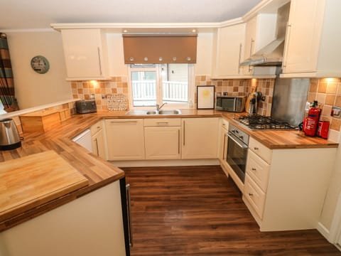 Fridge, dishwasher, electric kettle, toaster