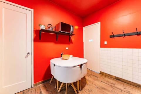 A stylish dining table in the kitchen